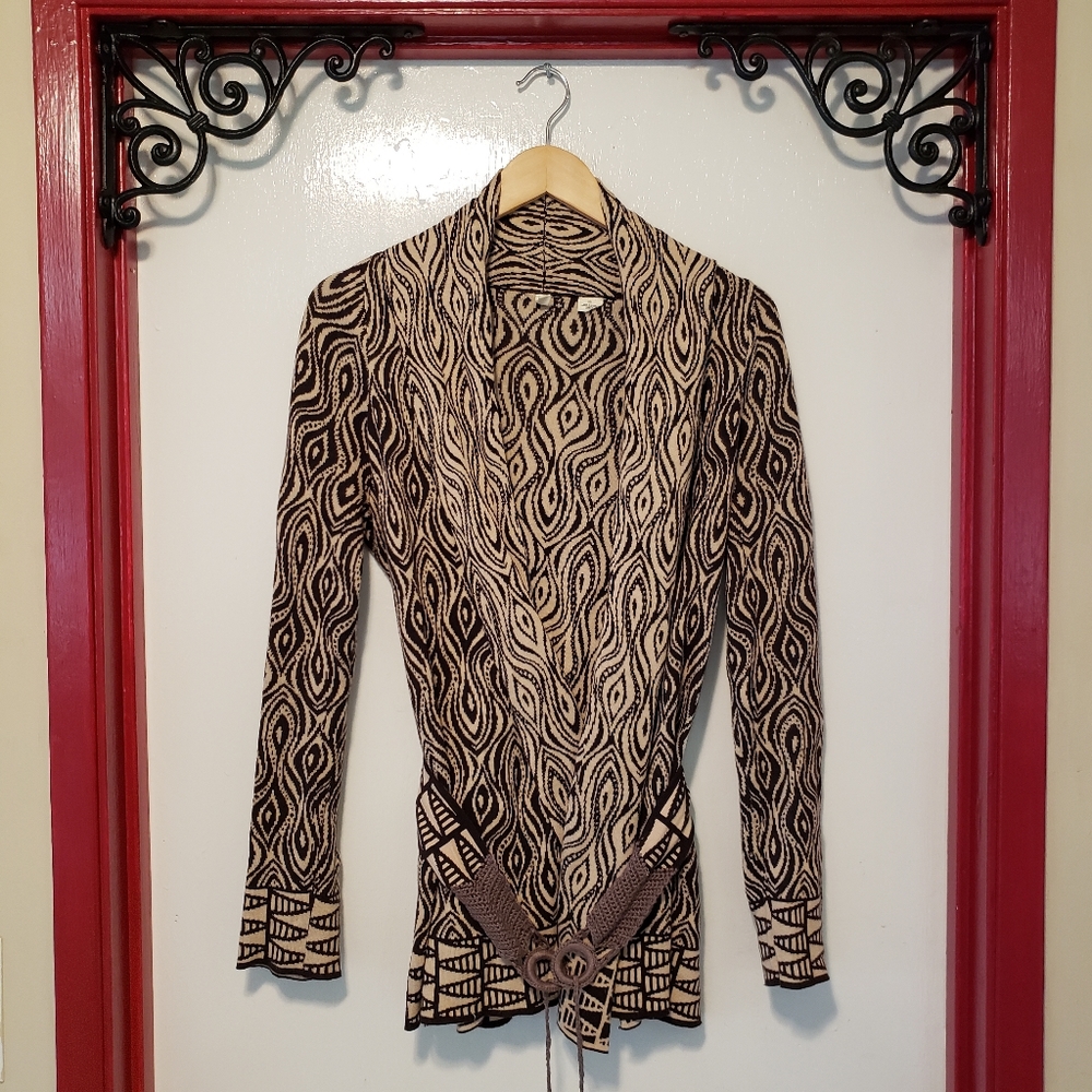 Anthropologie Moth Cardigan With Belt
